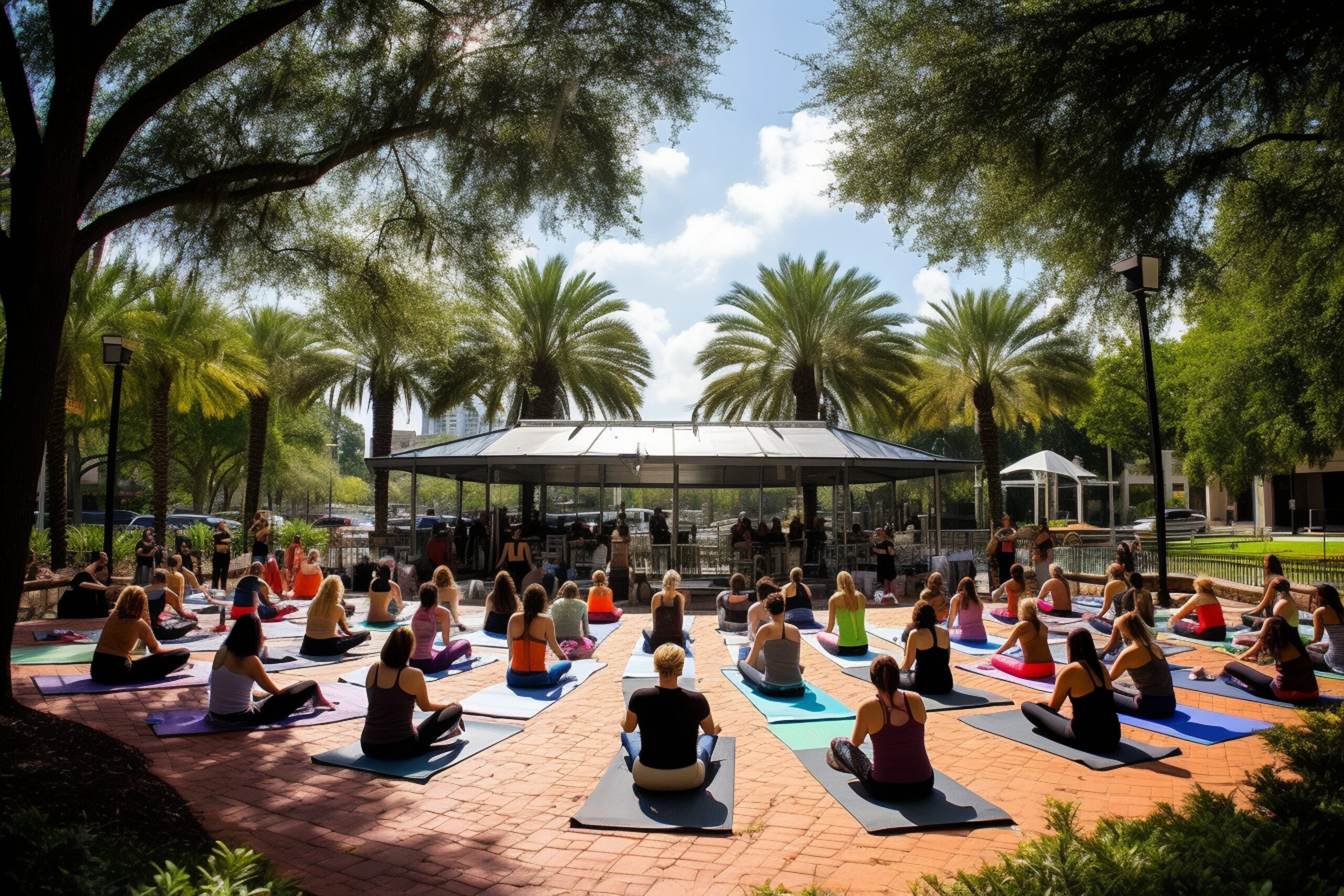 Beginner Fitness Events in Miami - A peaceful outdoor yoga session