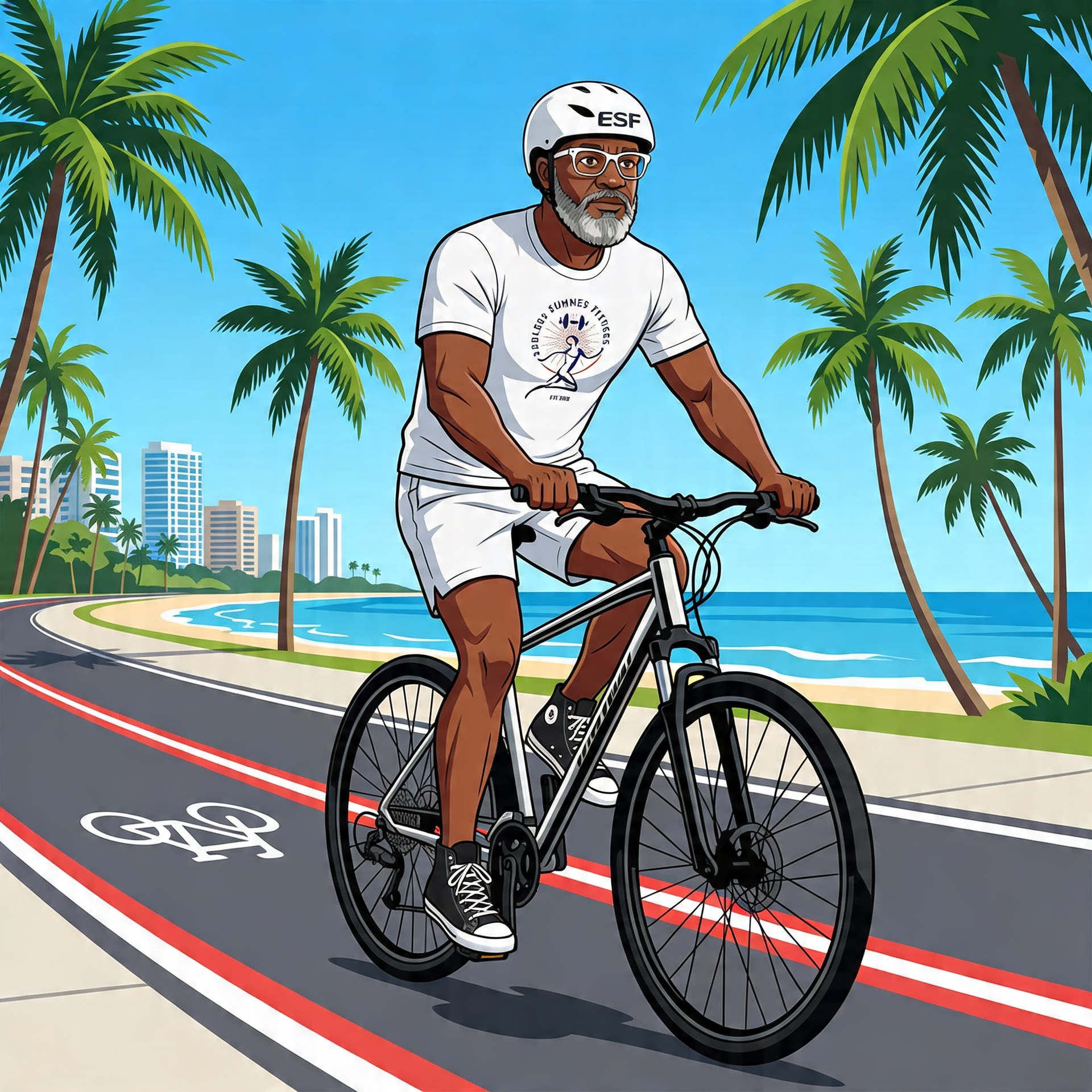 Beginner Cycling South Florida Miami beginner-friendly bike route with palm trees