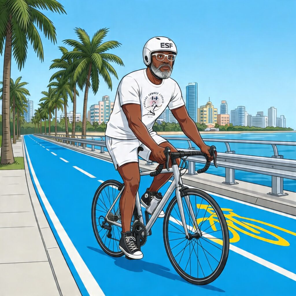 beginner cycling South Florida waterfront path
