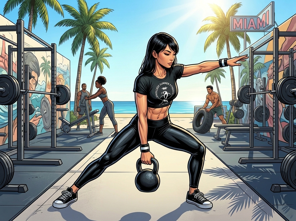 Functional Strength Training. Hybrid athlete demonstrating multi-plane mobility for daily movement strength.