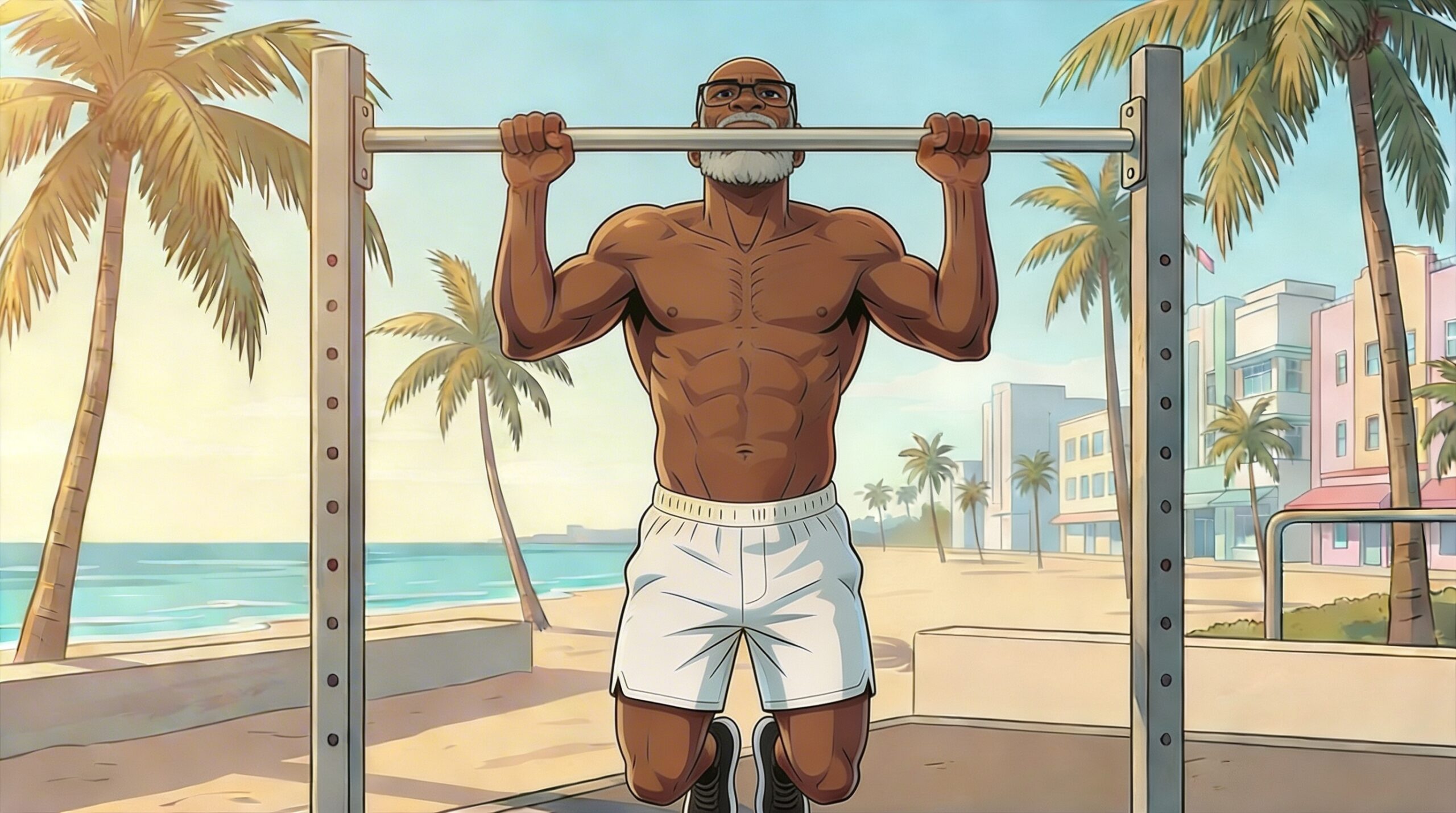 A hybrid athlete performing a strong Pull‑Up or Lat Pulldown with controlled back engagement, demonstrating one of the best compound exercises for building upper‑body strength, lat power, and real‑life athletic performance.