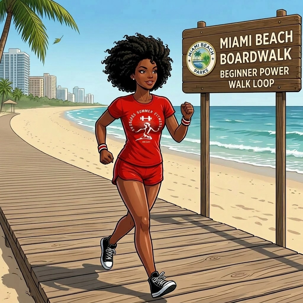 Outdoor Cardio for Beginners. Outdoor cardio for beginners in Miami walking.