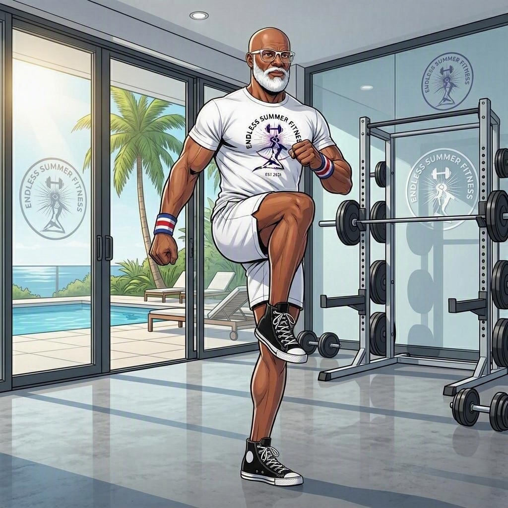 Hip Mobility Fixes for Over‑40. Over 40 adult performing standing hip CARs for mobility.