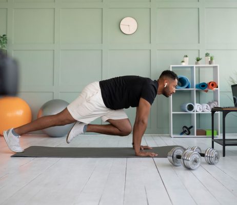 full-shot-man-training-home